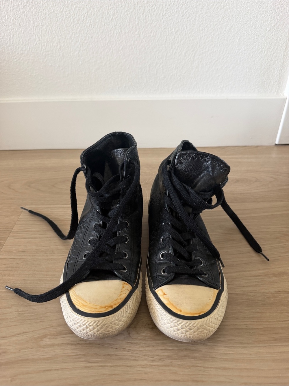 Ash Black Lace-Up Women's Boots with Off-White Toecaps